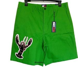 Tommy Hilfiger x Andy Warhol Mens Green Bermuda Lobster Shorts Size 38W Wide Fit